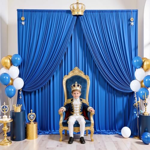 50x12 ft Royal Blue Backdrop Curtains for Weddings, Birthdays and Photos in 50x12 ft, alternate view 6