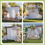 50x12 ft White Backdrop Curtains for Weddings Parties, Birthdays and Photos in 50x12 ft, alternate view 5