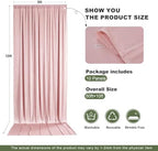 50x12ft Dusty Rose Backdrop Curtain, 10 Panels 5x12ft Thick Wrinkle-Free Polyester Fabric, Professional, alternate view 6
