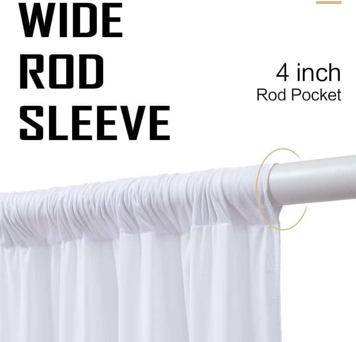 50x12ft White Backdrop Curtain for Wedding Parties, 10 Panels (5x12 ft Each) Wrinkle-Free Dackdrop Curtains, alternate view 3
