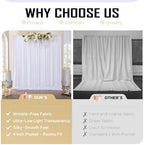 50x12ft White Backdrop Curtain for Wedding Parties, 10 Panels (5x12 ft Each) Wrinkle-Free Dackdrop Curtains, alternate view 4