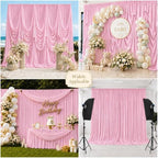 50x15 ft Drapes for Backdrop, Pink Curtains for Weddings, Parties in 5ft(W)x15ft(H)_10 Panels in Pink, alternate view 6