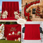 50x15 ft Drapes for Backdrop, Red Curtains for Weddings, Parties in 5ft(W)x15ft(H)_10 Panels in Red, alternate view 6