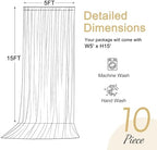 50x15ft Black Backdrop Curtains for Parties Wrinkle Free Fabric Backdrop Curtain Wedding Photo Drapes Backdrop, alternate