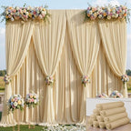 50x15ft Champagne Backdrop Curtains for Parties, Wrinkle Free Polyester Photo Backdrop Drapes 10 Panels 15 ft, alternate view