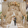 50x15FT Champagne Gold Sequin Backdrop Curtain Double Sided in 50x15FT