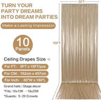 50x15FT Champagne Gold Sequin Backdrop Curtain Double Sided in 50x15FT, alternate view 6
