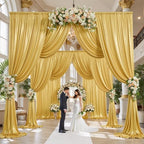 50x15FT Gold Sequin Backdrop Curtain Double Sided in 50x15FT