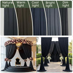 50x16 ft Black Backdrop Curtains for Wedding Parties, Birthdays, Halloween in 50x16 ft, alternate view 4