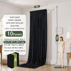 50x16 ft Black Backdrop Curtains for Wedding Parties, Birthdays, Halloween in 50x16 ft, alternate view 5
