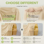 50x16 ft Champagne Backdrop Curtains for Weddings, Birthdays, Halloween in 50x16 ft, alternate view 4