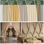 50x16 ft Champagne Backdrop Curtains for Weddings, Birthdays, Halloween in 50x16 ft, alternate view 6