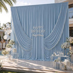 50x16 ft Dusty Blue Backdrop Curtains for Weddings, Birthdays, Halloween in W5' x H16'(10 panels) in Dusty Blue, alternate