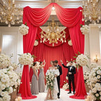 50x16 ft Red Backdrop Curtains for Wedding Parties, Birthdays, Halloween in 50x16 ft, alternate view 3