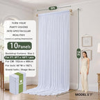 50x16 ft White Backdrop Curtains for Wedding Parties, Birthdays, Halloween in 50x16 ft, alternate view 6