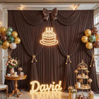 50x8ft Brown Backdrop Curtain for Parties Wrinkle Free Fabric Backdrop Curtain Wedding Photo Backdrop Drapes for, alternate