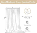 50x8ft Hunter Green Backdrop Curtain for Parties Wrinkle Free Fabric Backdrop Curtain Birthday Party Photo, alternate view 4