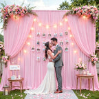 50x8ft Pink Backdrop Curtain for Baby Shower Parties Wrinkle Free Fabric Backdrop Curtain Wedding Photo Backdrop, alternate
