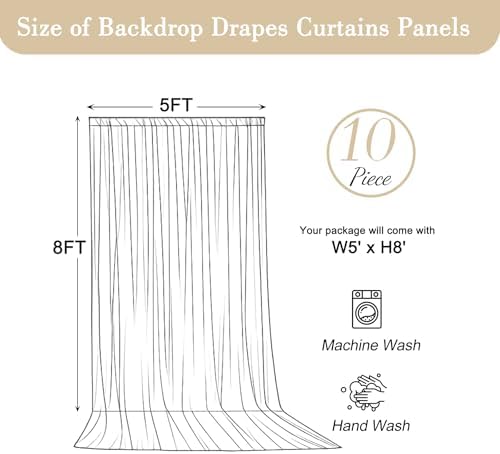 50x8ft Red Backdrop Curtain for Parties Wrinkle Free Fabric Backdrop Curtain Birthday Party Photo Backdrop, alternate view 5