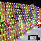 510 LED Christmas Net Lights, 28ft x 5ft Mesh Lights Outdoor Clear Wire 8 modes, Waterproof Connectable String