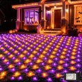 510LED Halloween Net Lights, 28ft x 5ft Outdoor Mesh Lights Purple Orange Clear Wire, 8 Modes & Timer