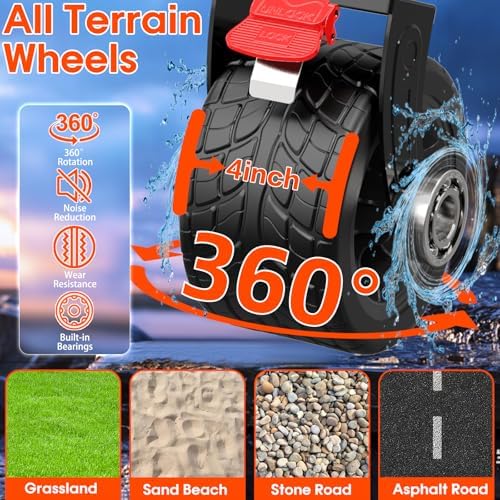 52.4" L Extra Large Collapsible Wagons Carts Foldable, 450lbs Heavy Duty Folding Beach Wagon with All-Terrain, alternate view