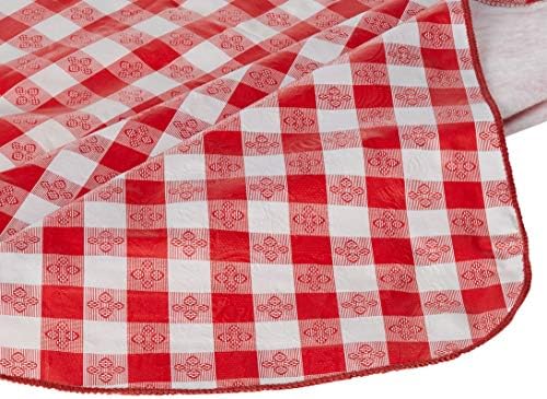52" x 70" Red Checkered Table Cloth in 70" x 52" (Rectangle) in Red, alternate view 2