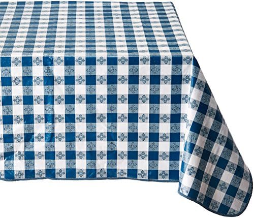 52" x 90" Blue Oblong Table Cloth in 90" x 52" (Rectangle) in Blue