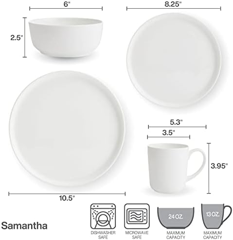 5266100 Samantha Chip-Resistant 16 Piece Set, Service for 4 White in White, alternate view 3