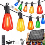 52FT Solar Christmas Lights Outdoor, Last 30+ Hrs Runtime String Lights