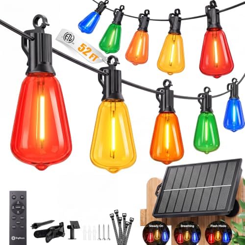 52FT Solar Christmas Lights Outdoor, Last 30+ Hrs Runtime String Lights