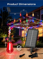 52FT Solar Christmas Lights Outdoor, Last 30+ Hrs Runtime String Lights, alternate view 5