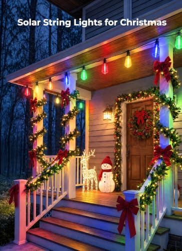 52FT Solar Christmas Lights Outdoor, Last 30+ Hrs Runtime String Lights, alternate view 6