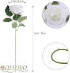 52pcs Ivory Roses Artificial Flowers Ivory White Roses Fake Flowers Silk Roses with Stems for DIY Wedding, alternate view 4