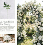 52pcs Ivory Roses Artificial Flowers Ivory White Roses Fake Flowers Silk Roses with Stems for DIY Wedding, alternate view 5