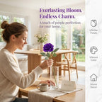 52pcs Purple Roses Artificial Flowers Fake Flowers Silk Roses with Stems for DIY Wedding Bouquets Bridal Shower, alternate