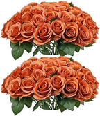 52pcs Terracotta Roses Fall Flowers Artificial Roses Fake Flowers
