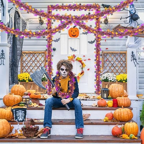 53 Ft Halloween Tinsel Garland Decorations, Shiny Metallic Twist Garland, alternate view 2