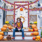 53 Ft Halloween Tinsel Garland Decorations, Shiny Metallic Twist Garland, alternate view 2