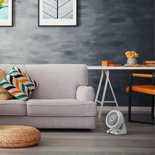 533DC Energy Smart Small Air Circulator Fan with Variable Speed Control, White in White, alternate view 6