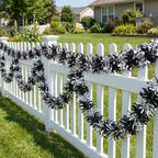 53Ft Black Silver Tinsel Garland, Gothic Halloween Tinsel Garland Decor