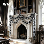 53Ft Black Silver Tinsel Garland, Gothic Halloween Tinsel Garland Decor, alternate view 5