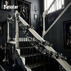 53Ft Black Silver Tinsel Garland, Gothic Halloween Tinsel Garland Decor, alternate view 6