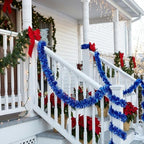 53Ft Blue Christmas Tinsel Garland, Metallic Foil Twist Garland Decoration in Blue, alternate view 7