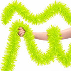 53Ft Light Green Xmas Tinsel Garland, Metallic Foil Twist Garland Decor in Light Green