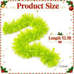 53Ft Light Green Xmas Tinsel Garland, Metallic Foil Twist Garland Decor in Light Green, alternate view 3