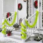 53Ft Light Green Xmas Tinsel Garland, Metallic Foil Twist Garland Decor in Light Green, alternate view 7