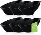 54 Oz Black Plastic Angled Serving Bowls, 12 Pack in 54oz in Black