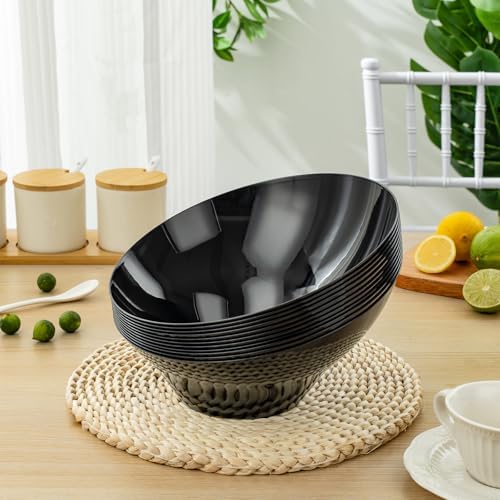 54 Oz Black Plastic Angled Serving Bowls, 12 Pack in 54oz in Black, alternate view 2