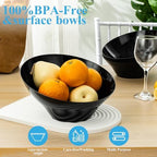 54 Oz Black Plastic Angled Serving Bowls, 12 Pack in 54oz in Black, alternate view 4